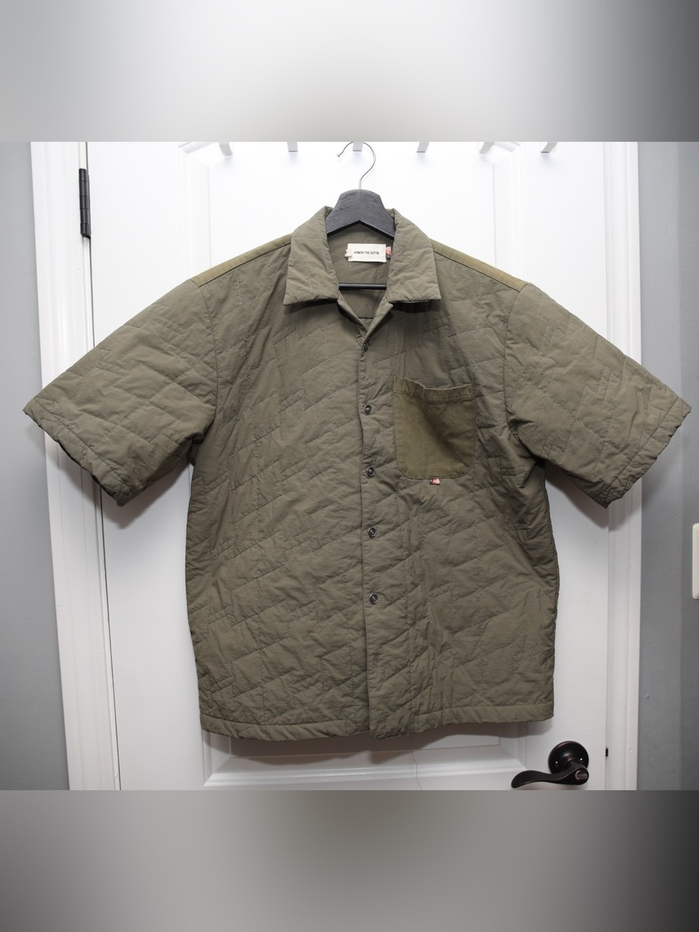 Honor the Gift Quilted Olive Squadron Camp Button Up